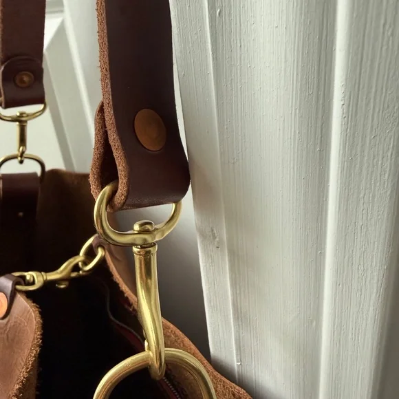 Meanwhile Back on the Farm Leather Carryall - Picture 7 of 13